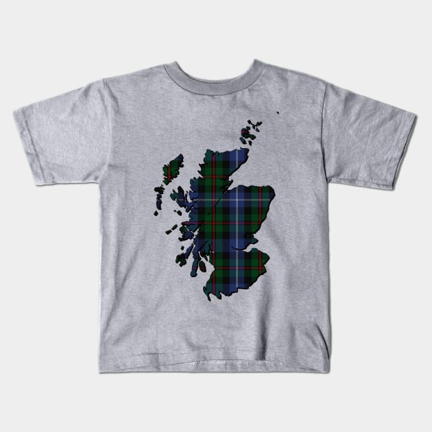 Clan Donnachaidh / Robertson Hunting Tartan Map Kids T-Shirt by Taylor'd Designs